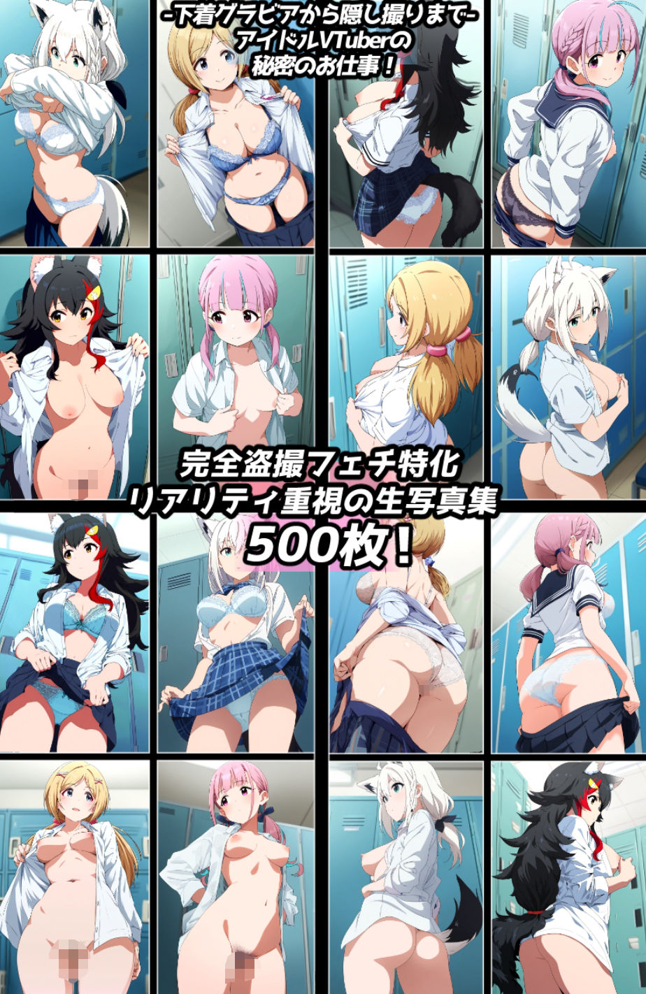 盗撮＆下着フェチ特化 2020年代アニメ作画特集 アイドルVTUBERの個人お着替え撮影編 その3 -500枚を撮影- - サンプル画像 3