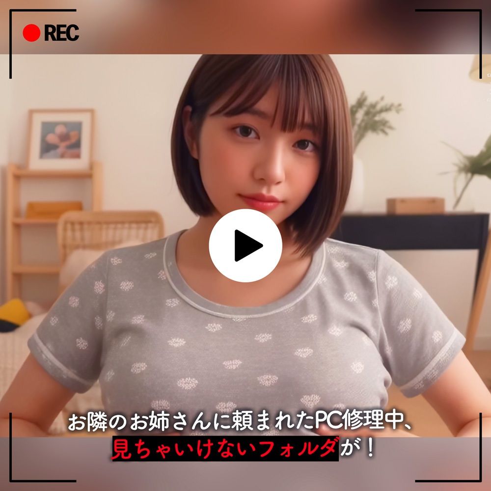 【AI動画】ふたなりちゃんの秘密フォルダ【官能小説付き】（公園露出） - サンプル画像 1