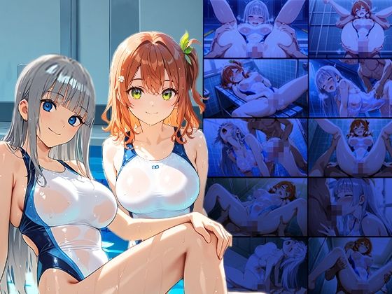 爆乳白スク水美女が強豪コーチと種付け中出し交尾【4K】 - サンプル画像 1