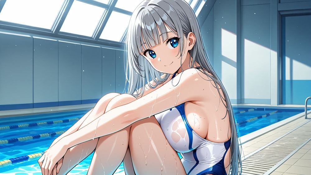 爆乳白スク水美女が強豪コーチと種付け中出し交尾【4K】 - サンプル画像 5