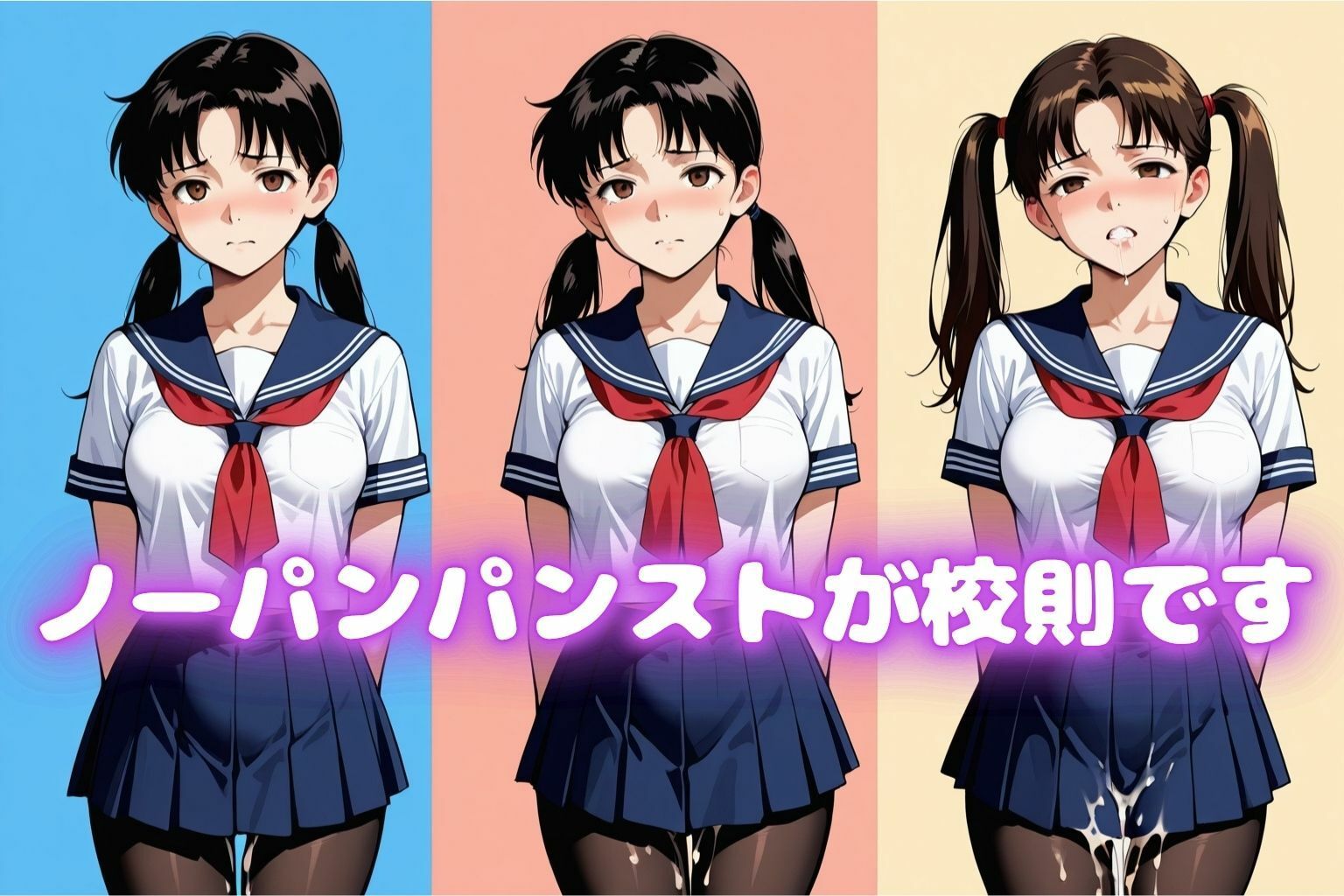 校則がノーパン黒パンストの学園どぉ？逆痴●処女  先に出させる最強少女 - サンプル画像 1