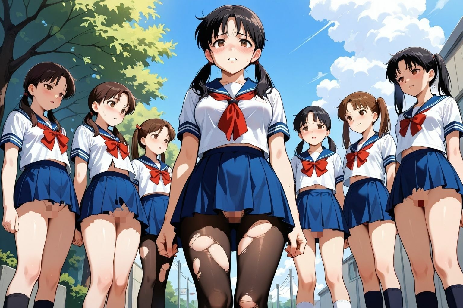 校則がノーパン黒パンストの学園どぉ？逆痴●処女  先に出させる最強少女 - サンプル画像 2