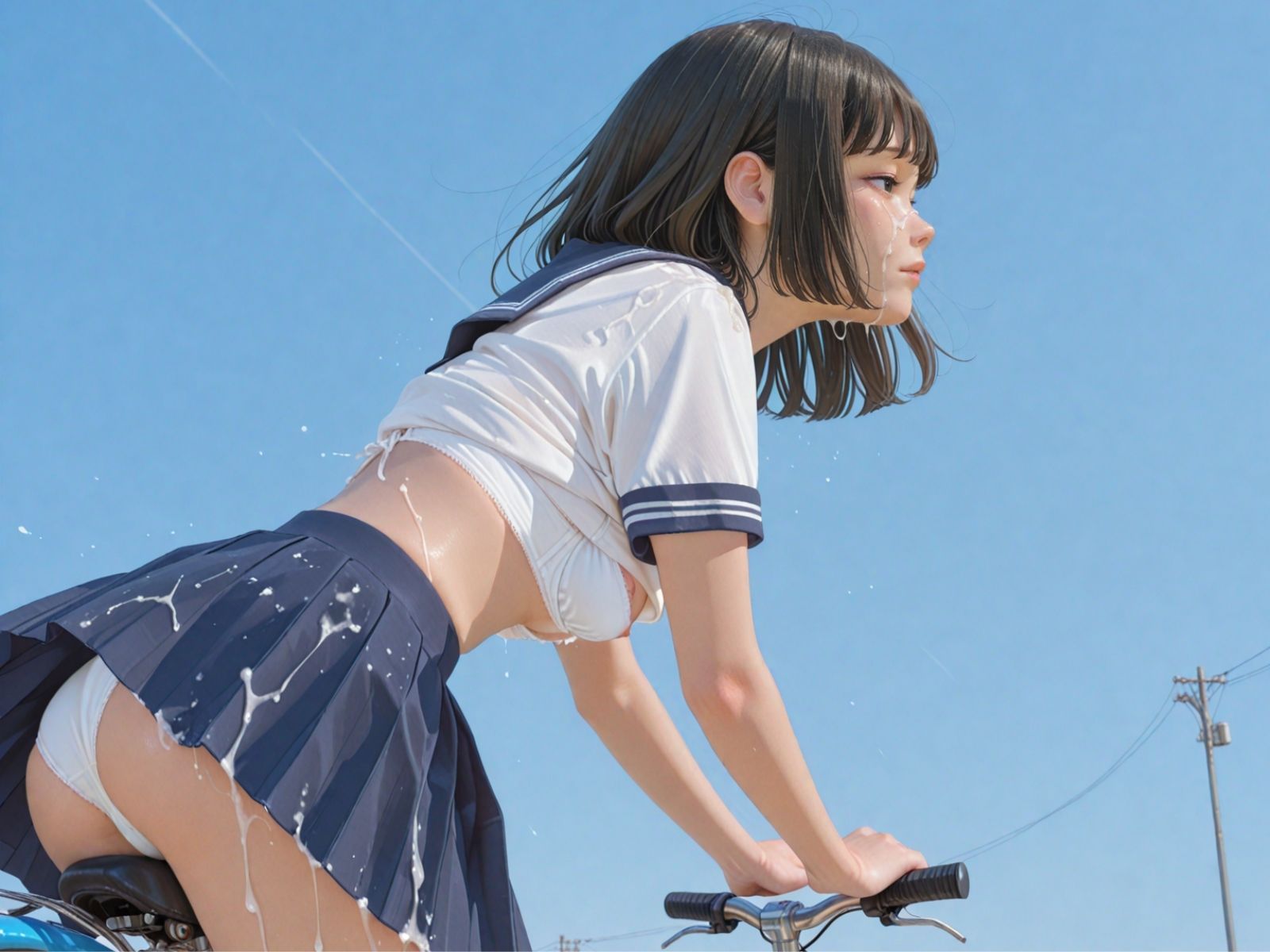 自転車女子校生 食い込み パンチラ - サンプル画像 9