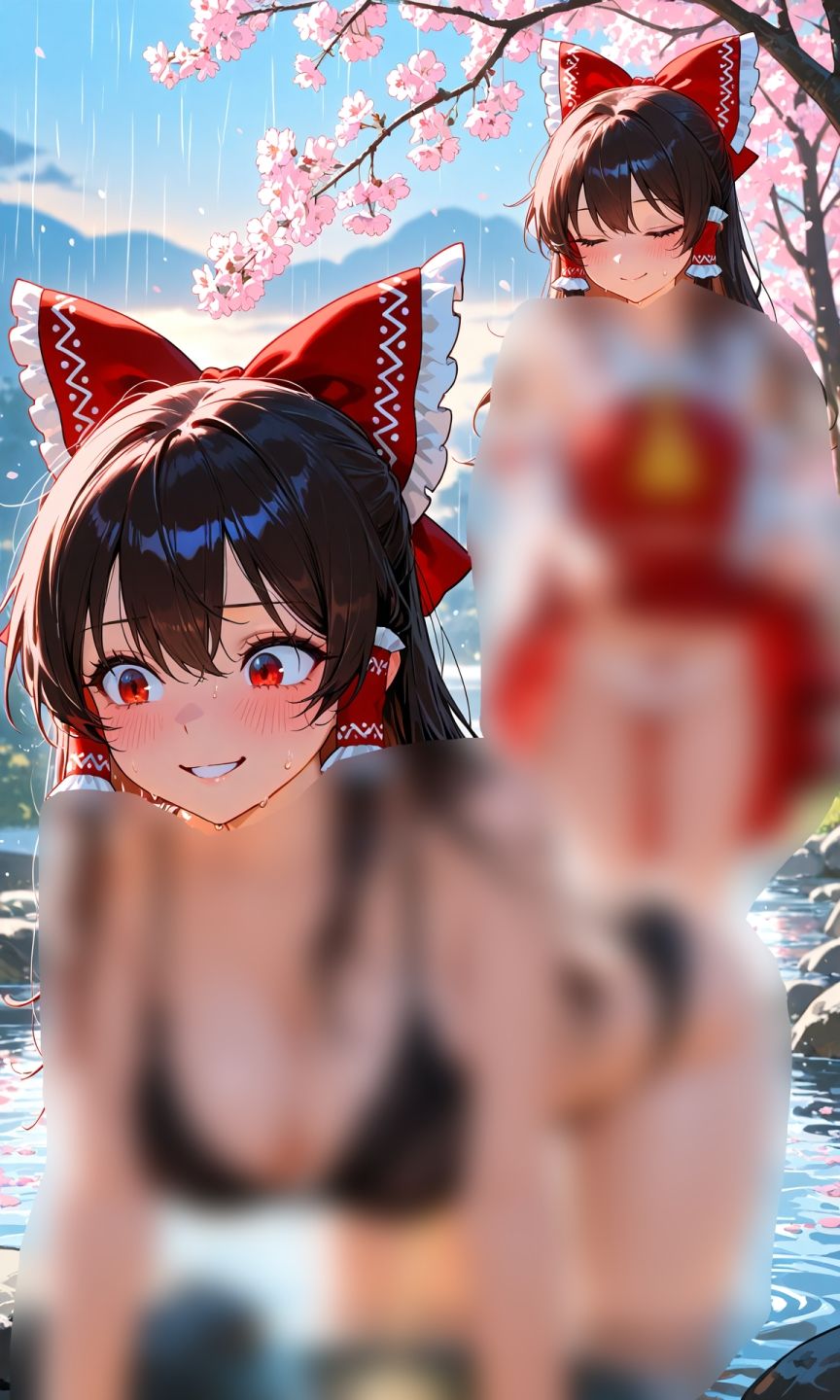 霊夢ちゃんのえっちな写真集vol.20〜春の雨の夕方の川編〜 - サンプル画像 10