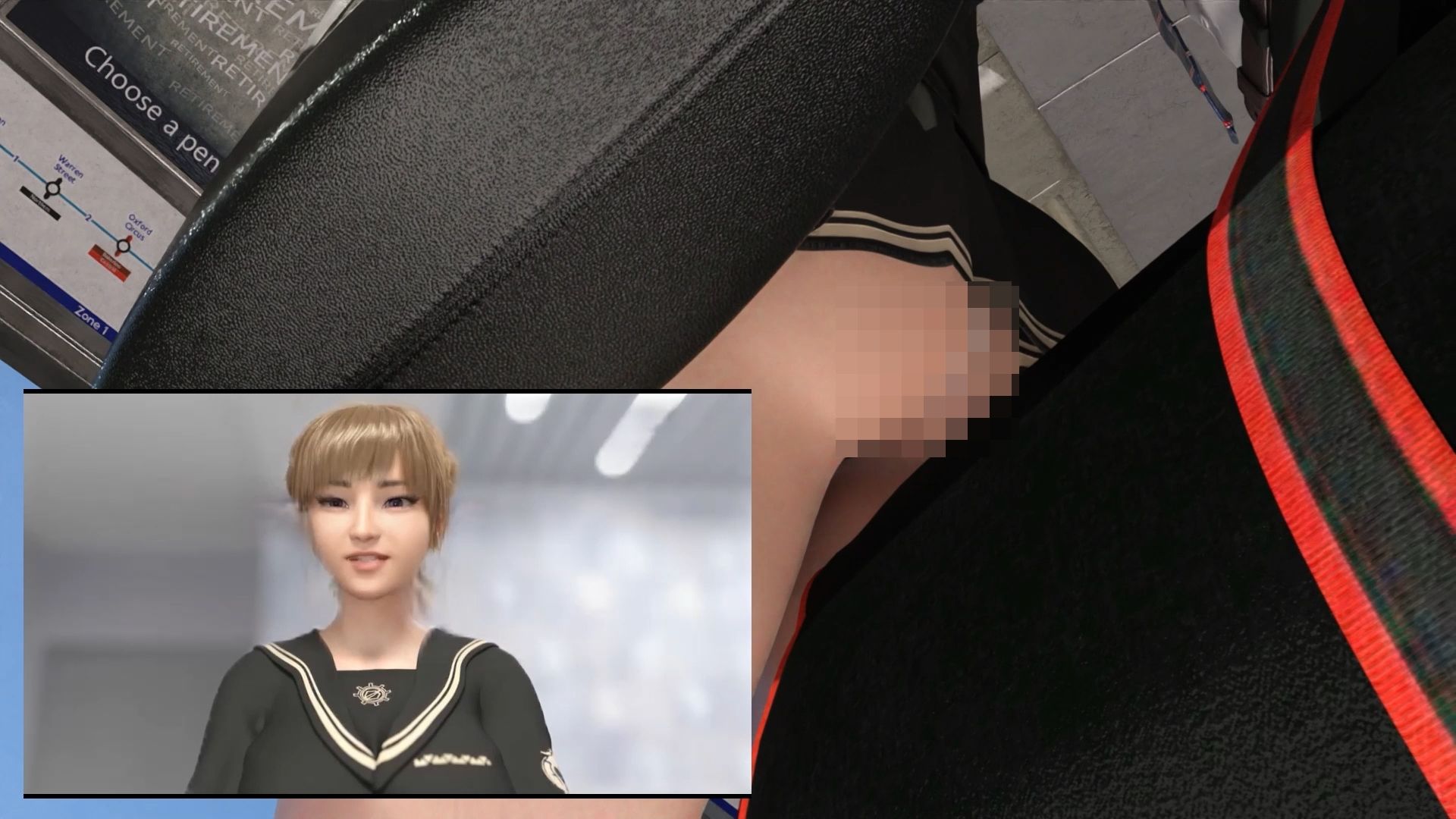 【▲100】生徒会長 一ノ瀬廻里・県警からの事情聴取で、自らの盗撮被害動画の確認を強いられる:Vol.004『電車内、カバンに仕込まれたCCD？CMOS？ピンホール盗撮カメラによるスカート内逆さ撮り被害』 - サンプル画像 3