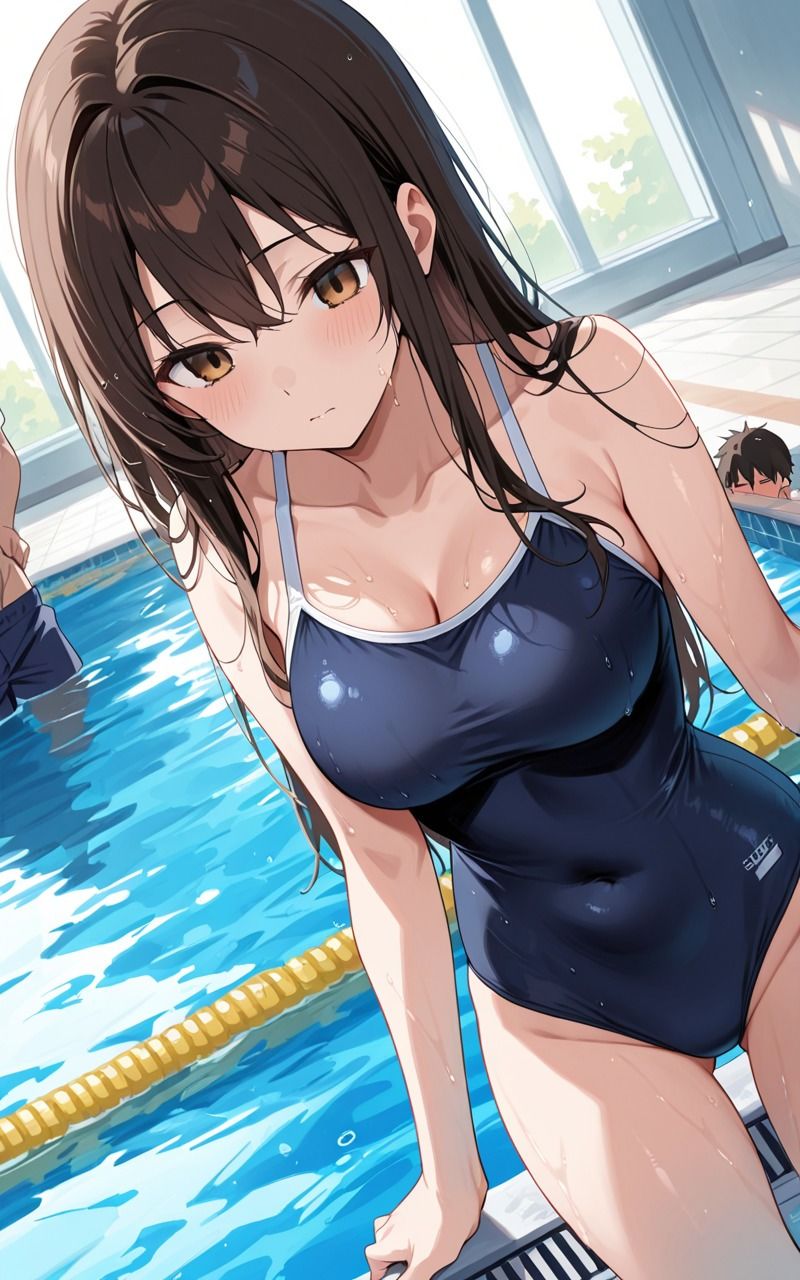 プールで種付け水泳部員とビショ濡れセックス - サンプル画像 2