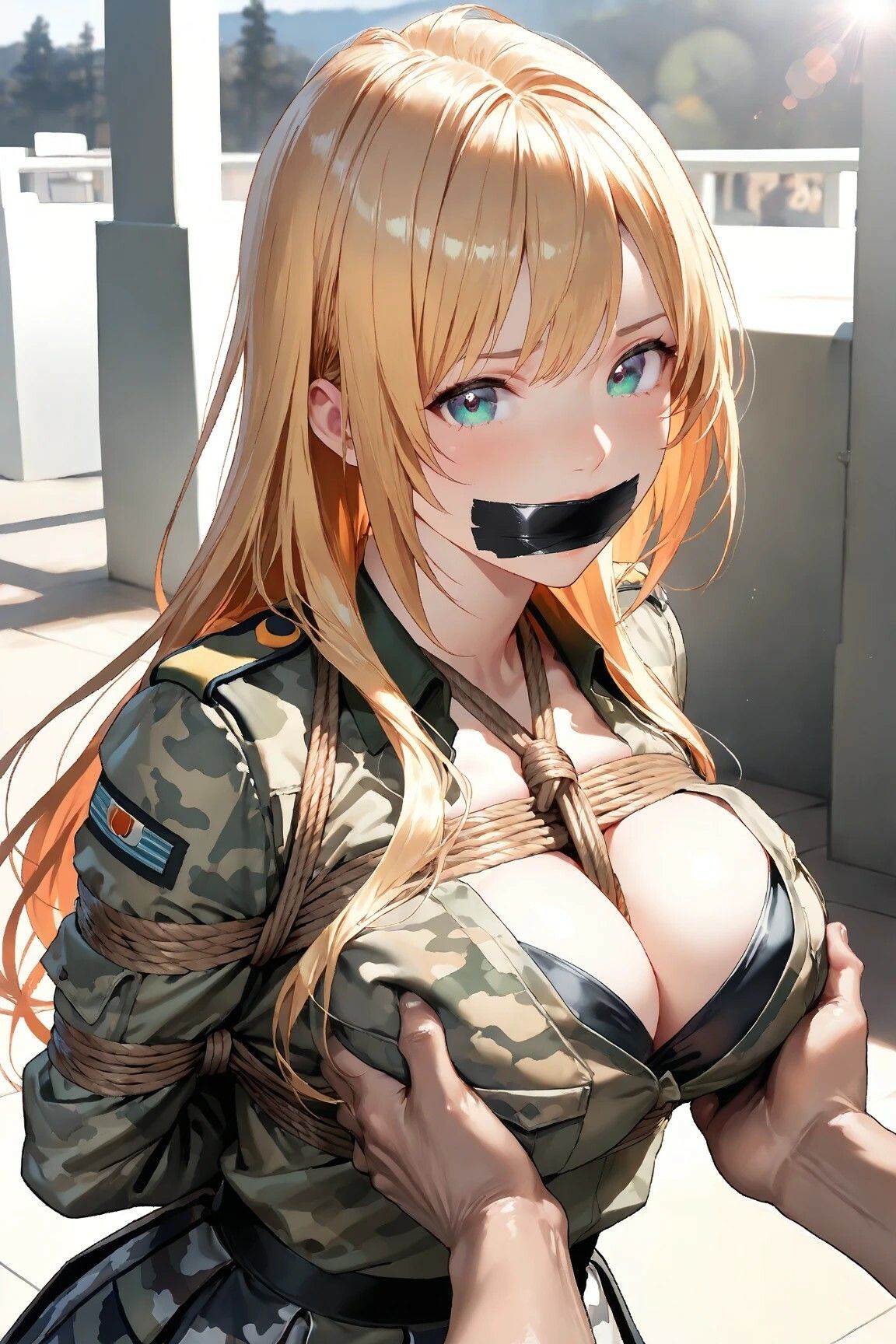 【女兵士緊縛陵●】戦場の女神、捕虜調教と裏切りのW地獄 - サンプル画像 1
