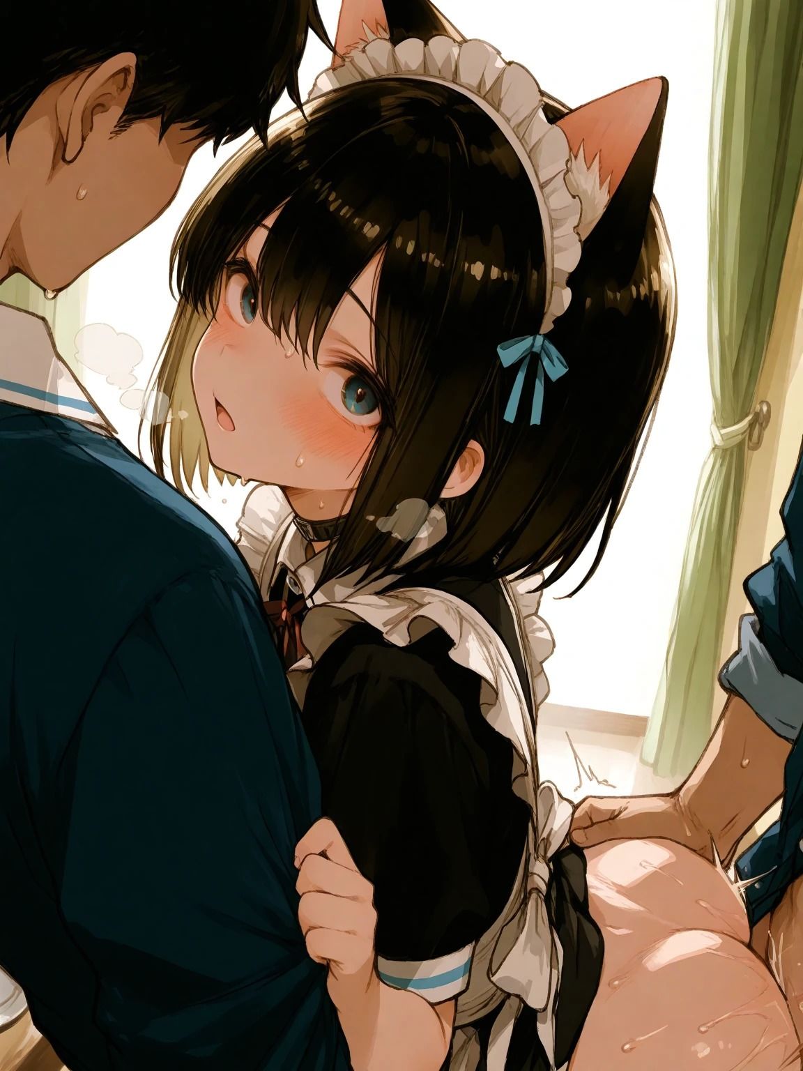 ボブショートの美少女猫耳メイドといちゃラブSEX - サンプル画像 4