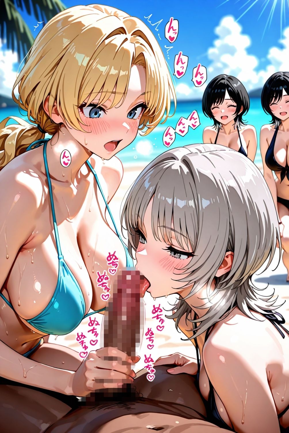 えちえちギャルずと南国リゾートで公然中出しセックス - サンプル画像 4