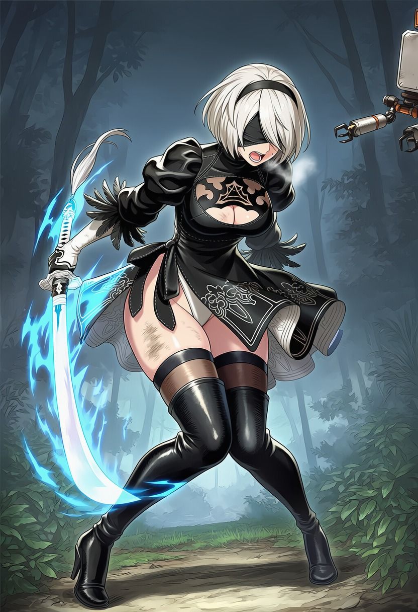 2B vs ぬるぬる触手【産卵・触手同化編】 - サンプル画像 4