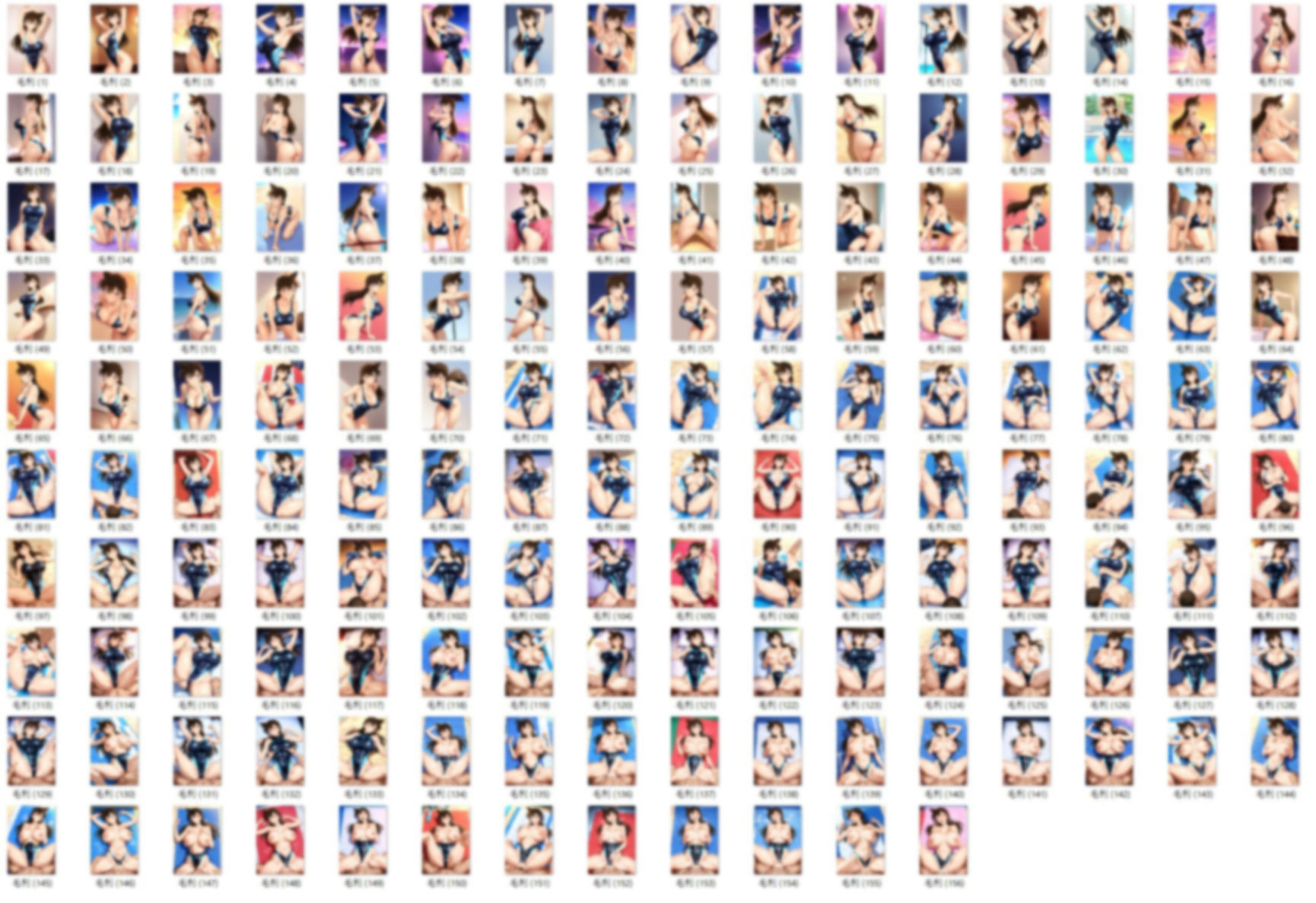 毛〇蘭  スク水巨乳 - サンプル画像 1