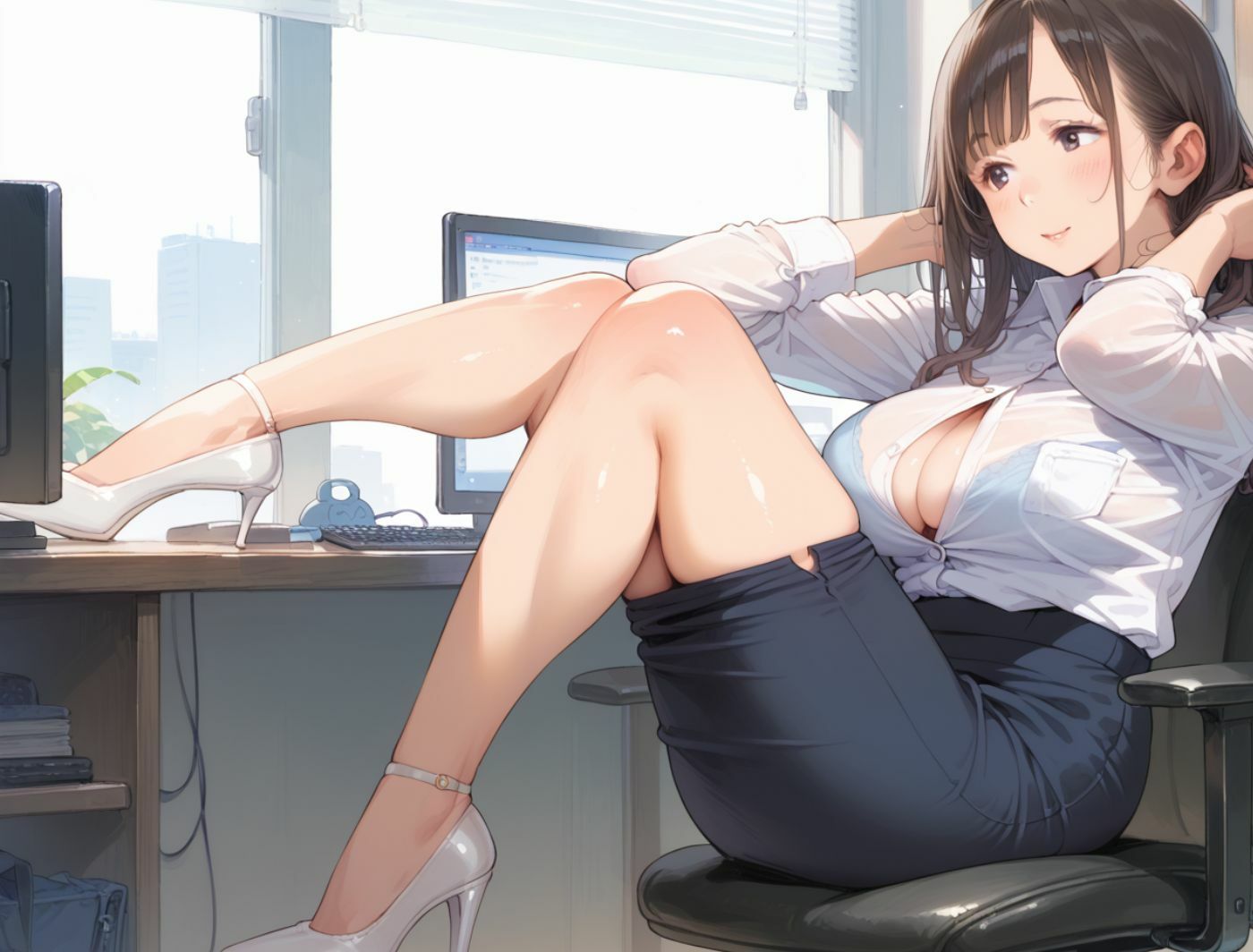 ドSなロリ顔人妻上司  オフィスでアクメオナニー  部下にオナニーを見られ生セックス懇願してきた（笑） - サンプル画像 2