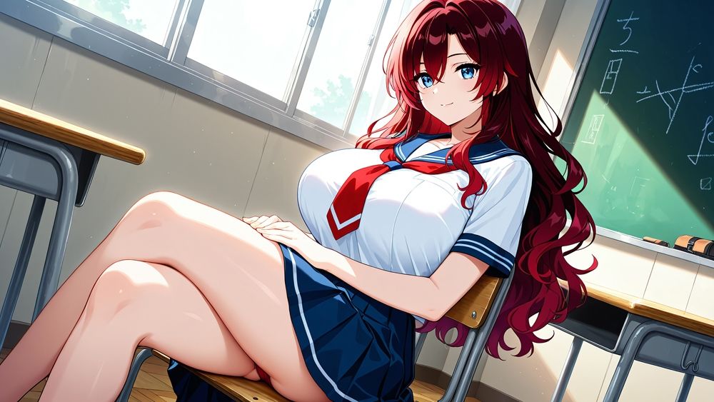 ピンク×赤髪爆乳スク水姉妹が顧問と放課後中出し濡れ透け特訓【4K】 - サンプル画像 3