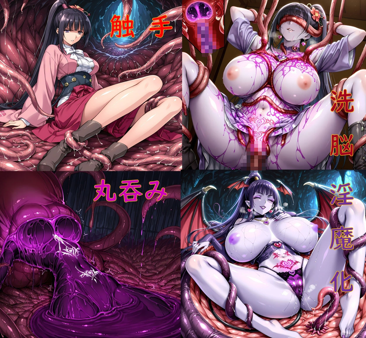 あやめ洗脳丸呑み悪堕ち〜淫魔化ドスケベ交尾〜 - サンプル画像 1