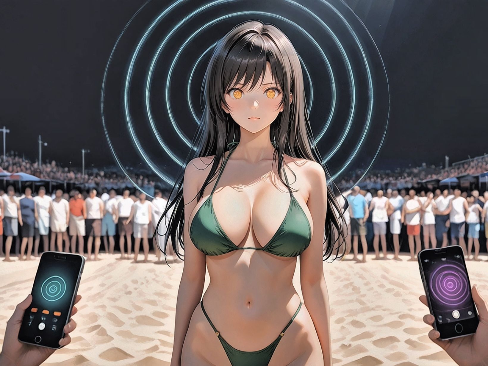 催●アプリでヒロインを好き放題〜ビーチで乱れまくる古手川唯〜 - サンプル画像 4