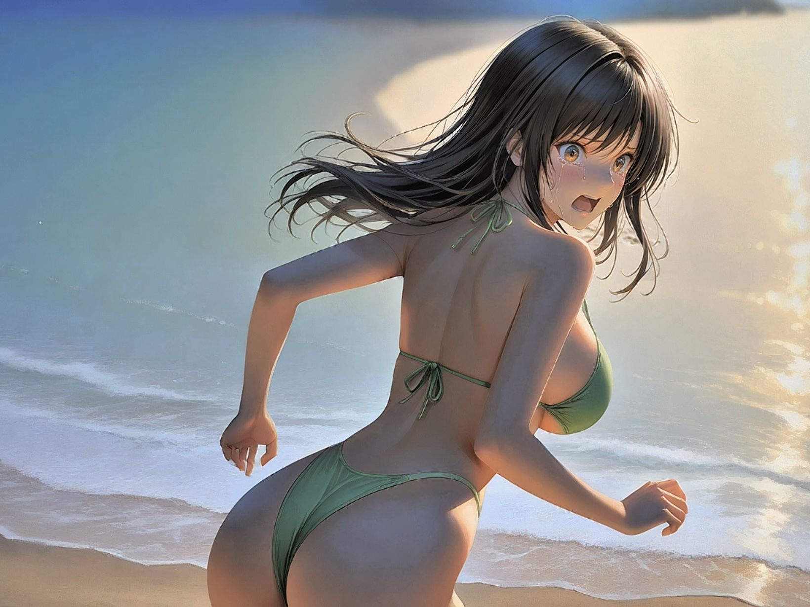 催●アプリでヒロインを好き放題〜ビーチで乱れまくる古手川唯〜 - サンプル画像 8