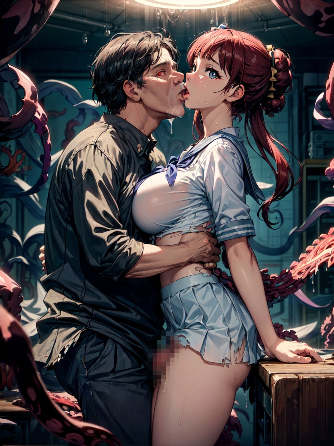 淫獣教師に彼氏の前で犯●れた女生徒2 - サンプル画像 2