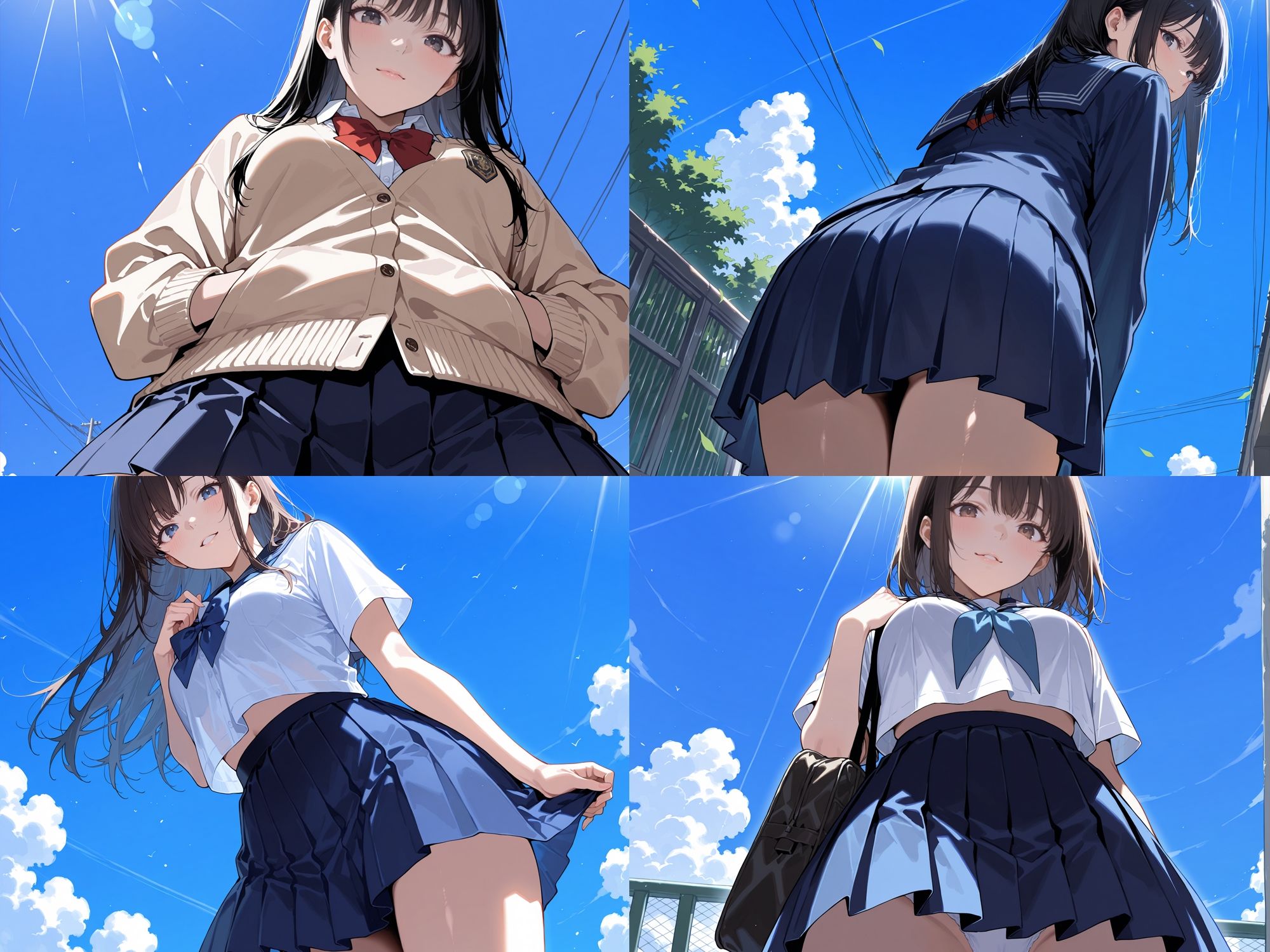 パンチラ  盗撮  近距離パンティー  〜制服女子編〜 - サンプル画像 3