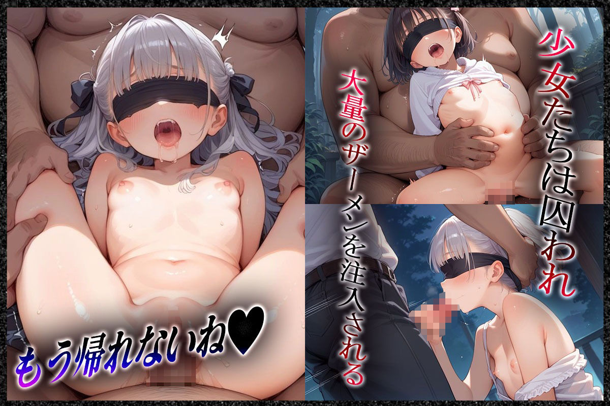 迷子のお嬢ちゃん  連中に荒らされた処女のまんこ - サンプル画像 3