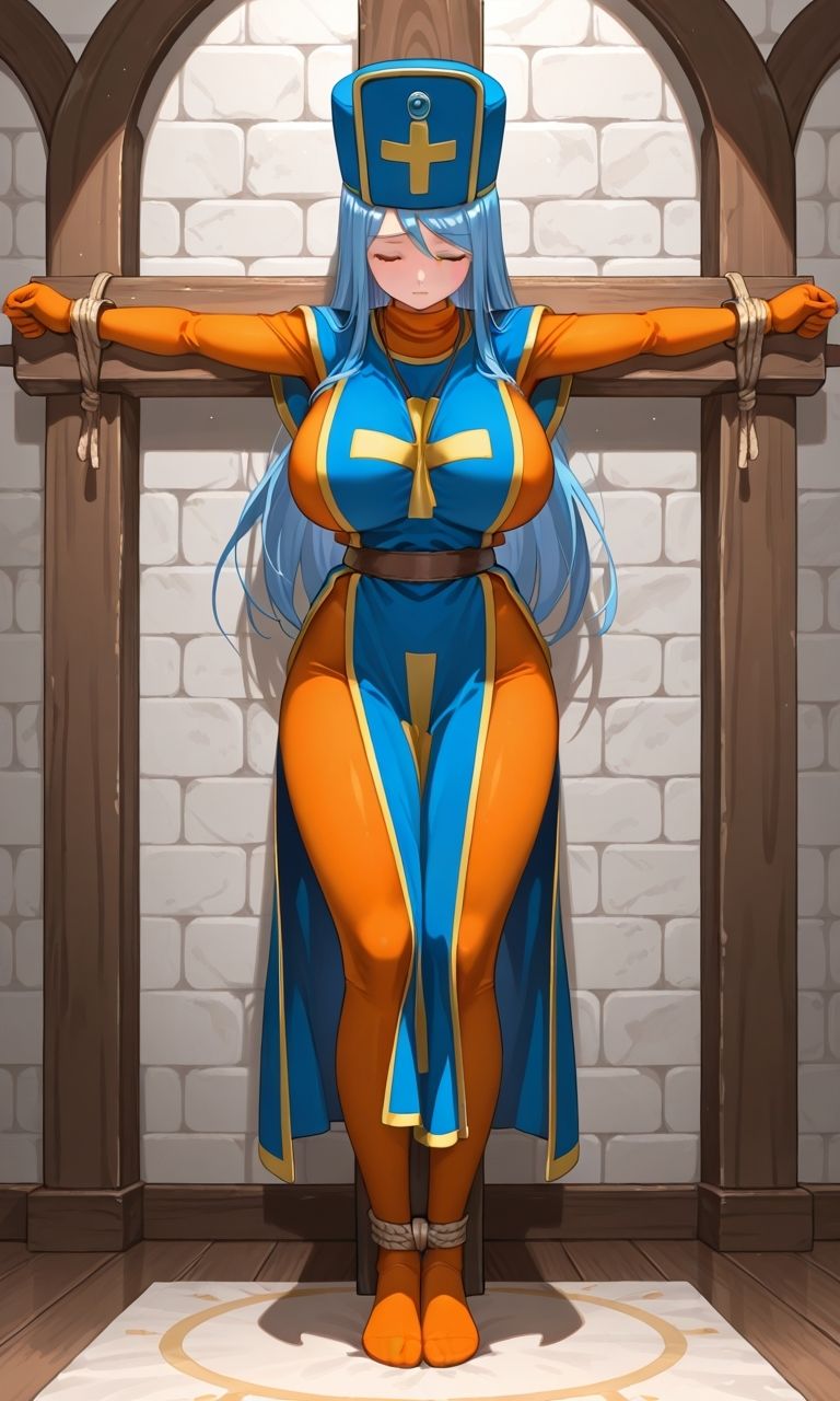 フェチコレVol.100 敗北して捕らえられ、拘束・十字架磔されて弄ばれる女僧侶（DQ3）【枚数250枚】 - サンプル画像 5