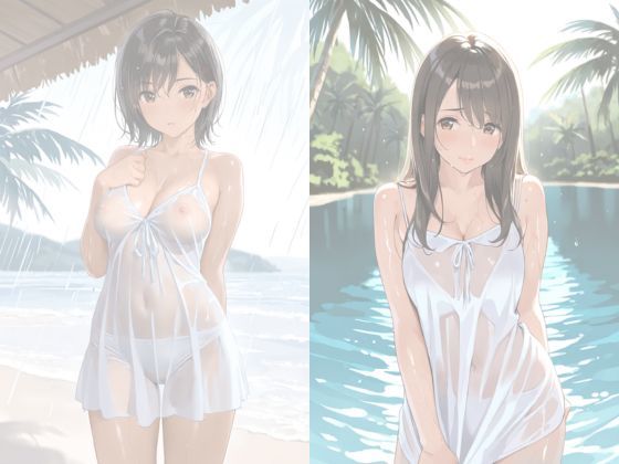 びしょ濡れ美女図鑑 ＃3 サマードレス編 - サンプル画像 3