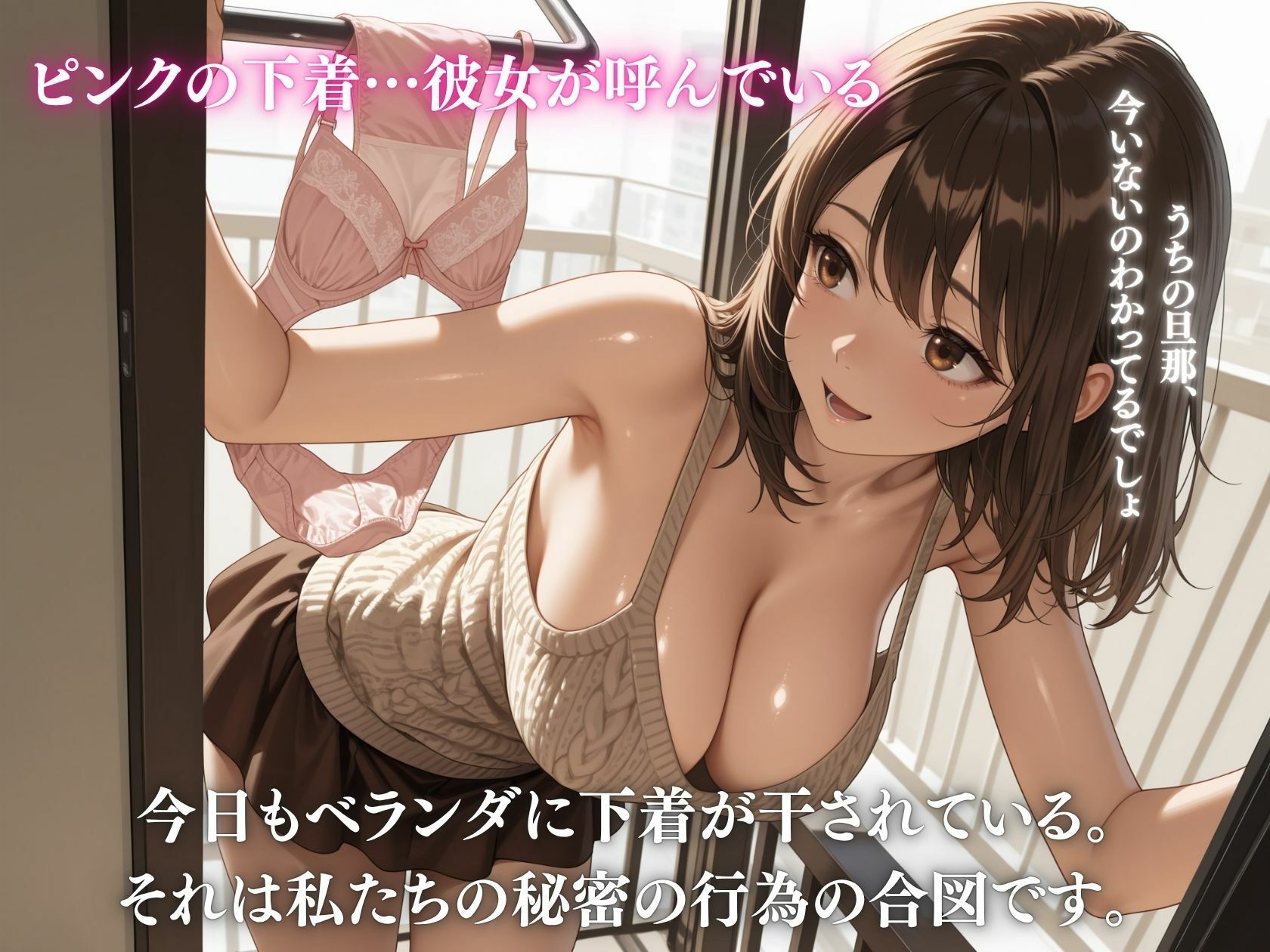 隣の奥さんがベランダに下着を干したら夫不在の印です - サンプル画像 2