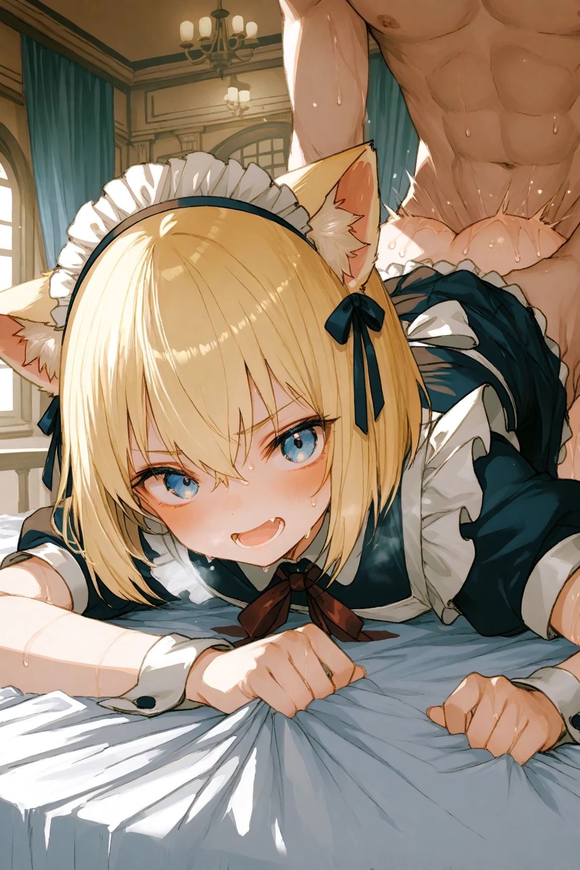 ちょいロリ美少女猫耳メイドをバックで・・・ - サンプル画像 3