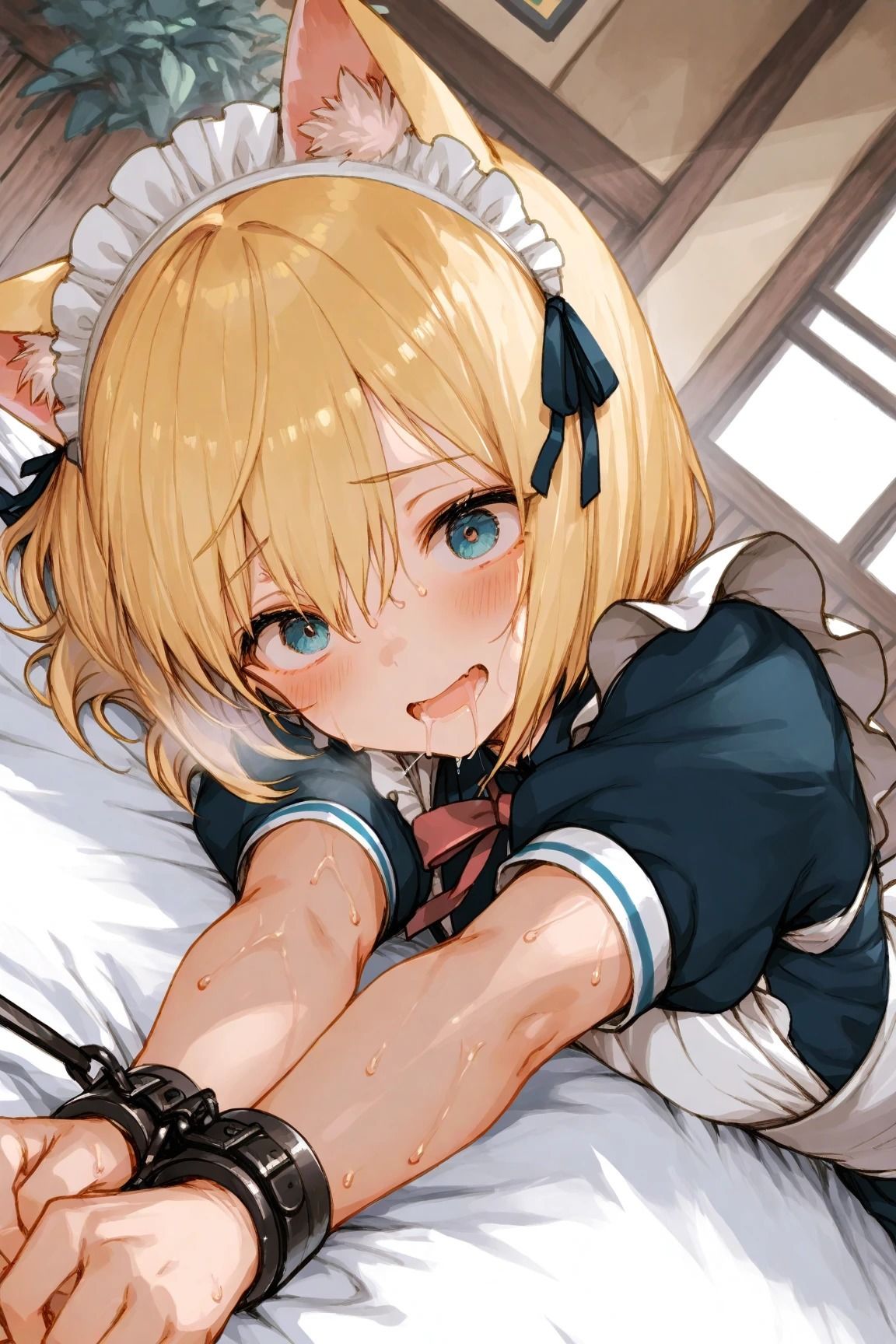 ボブショートの美少女猫耳メイドを後ろから・・・ - サンプル画像 3