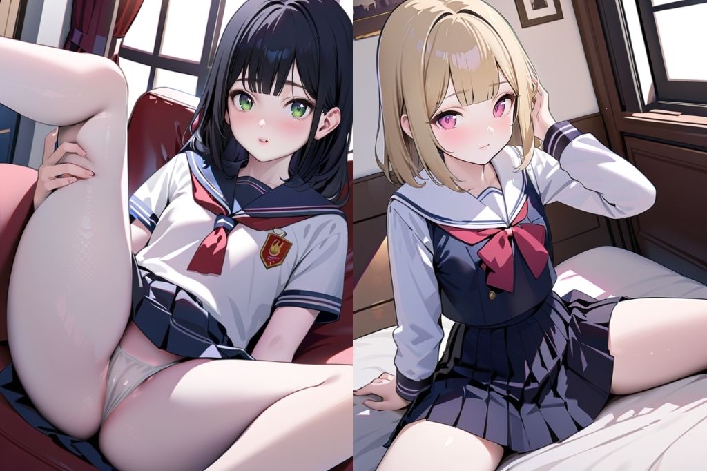 JKのM字開脚 - サンプル画像 3