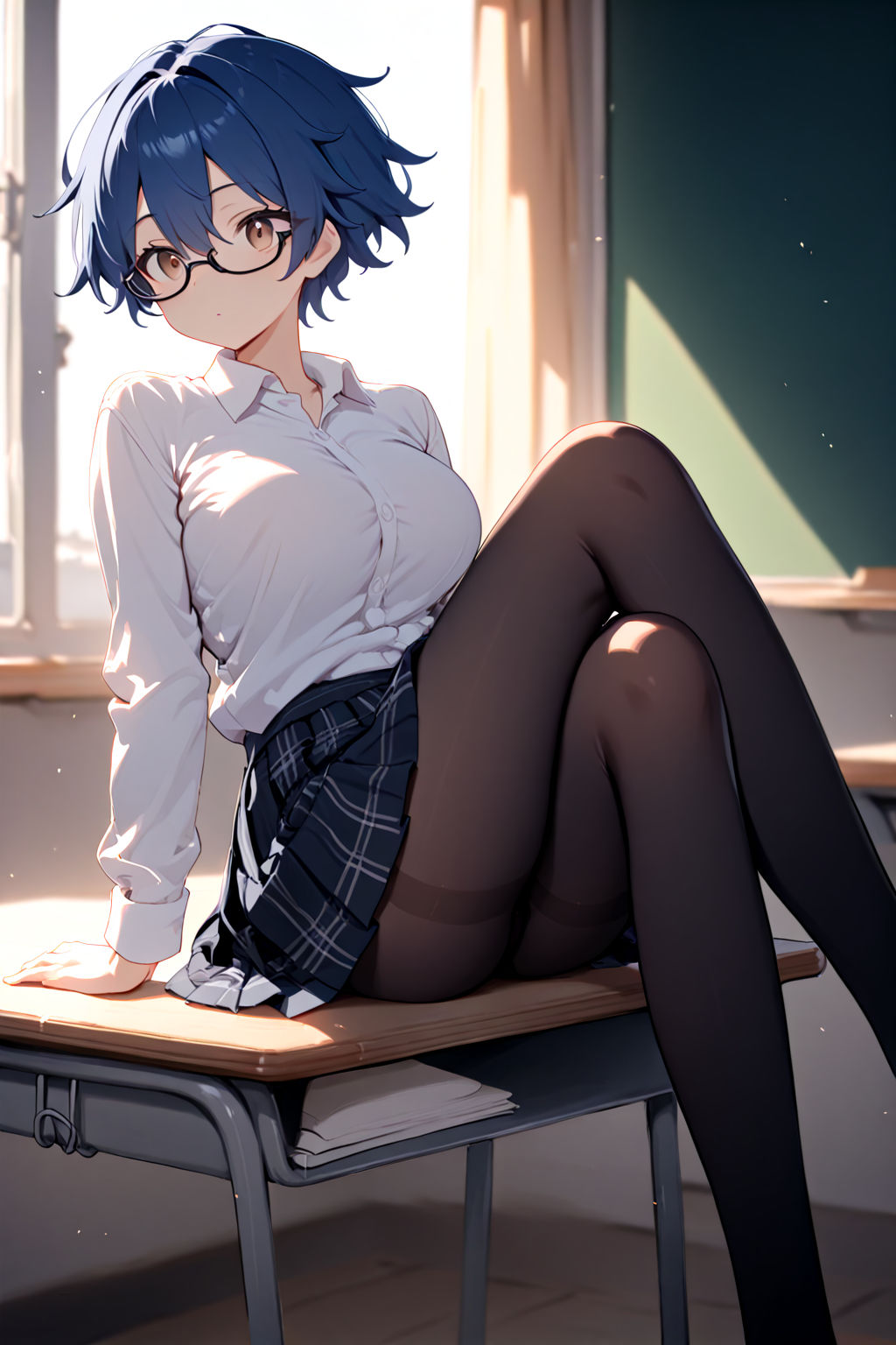 巨乳の委員長に誘われて - サンプル画像 1