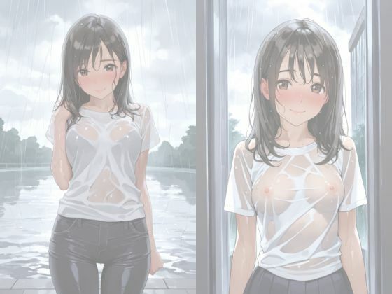 びしょ濡れ美女図鑑 ＃4 Tシャツ編 - サンプル画像 3
