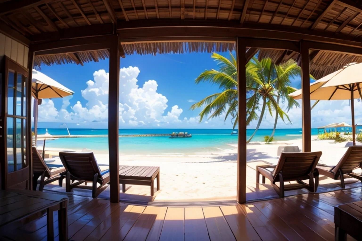 ビーチリゾート  背景素材 - サンプル画像 6