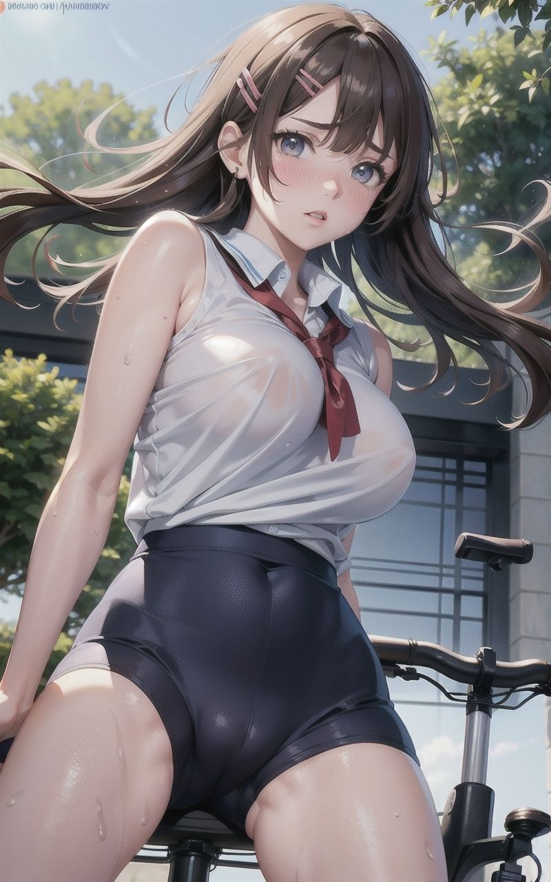 チャリ通 JK 〜むっちりスパッツと制服〜 - サンプル画像 1