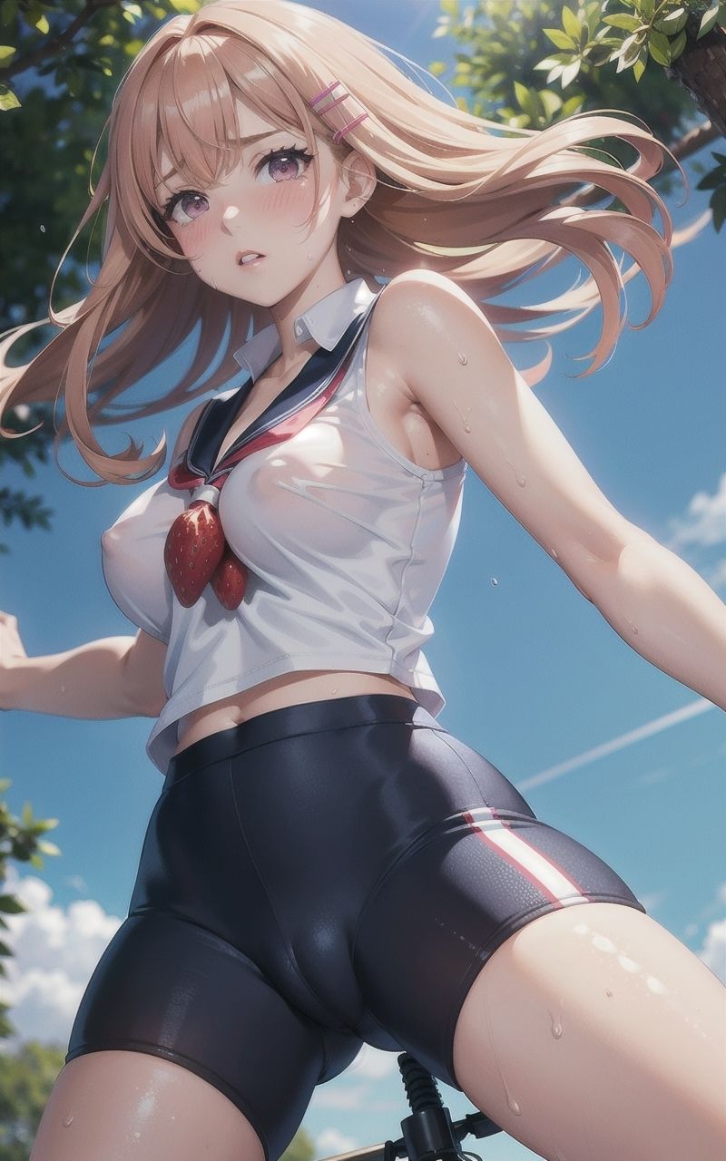 チャリ通 JK 〜むっちりスパッツと制服〜 - サンプル画像 2