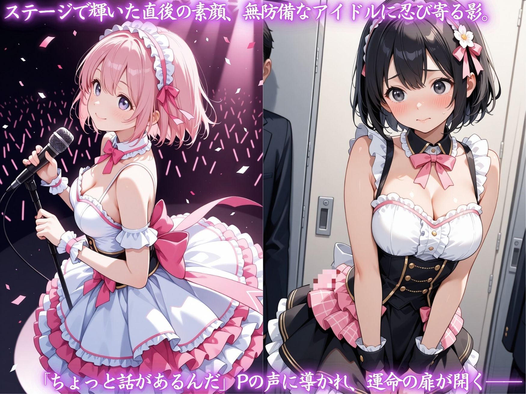巨乳アイドルへの搾乳調教記録:変態Pの触手で母乳体質に改造されました。 - サンプル画像 2