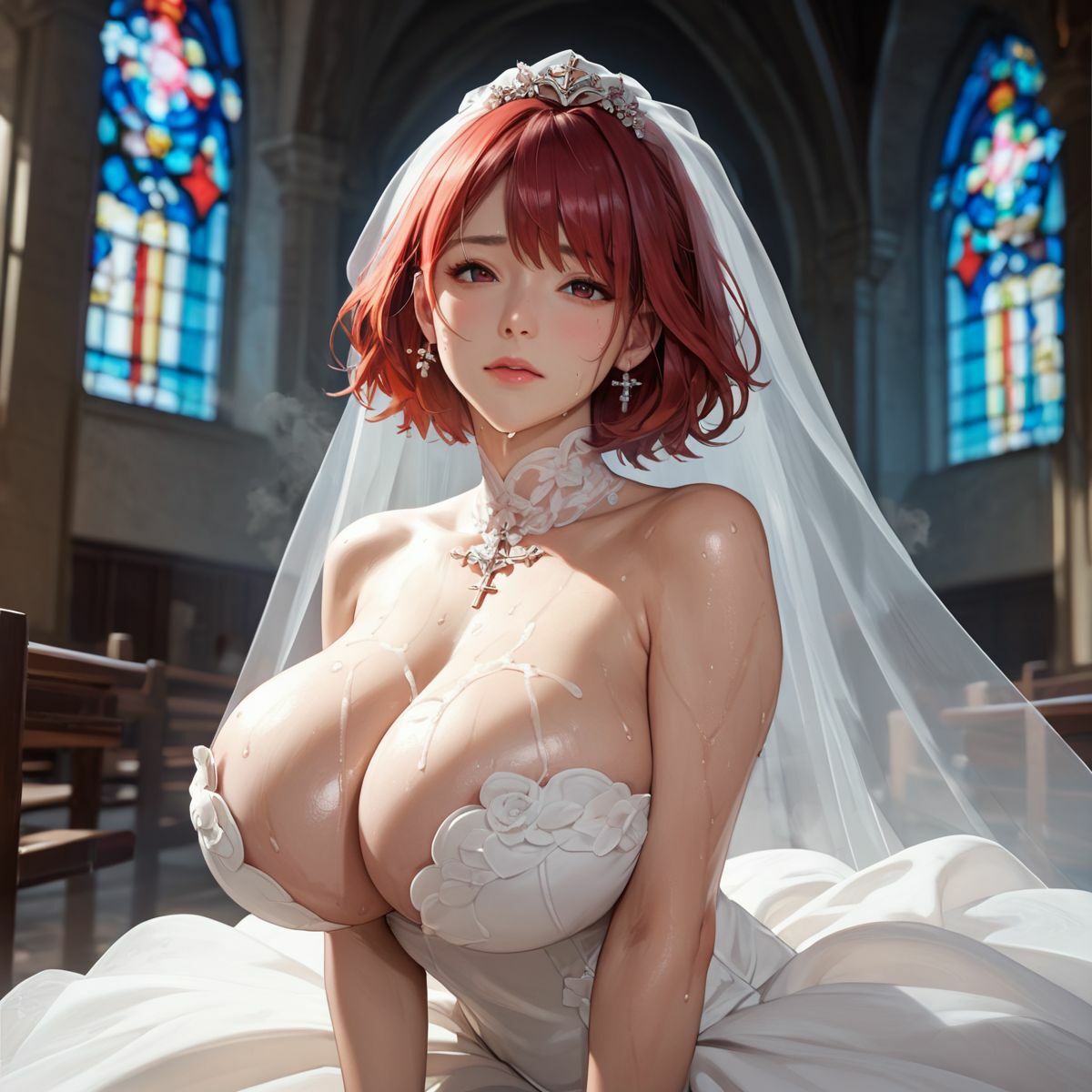 爆乳花嫁 誓いの中出しSEX2 - サンプル画像 2