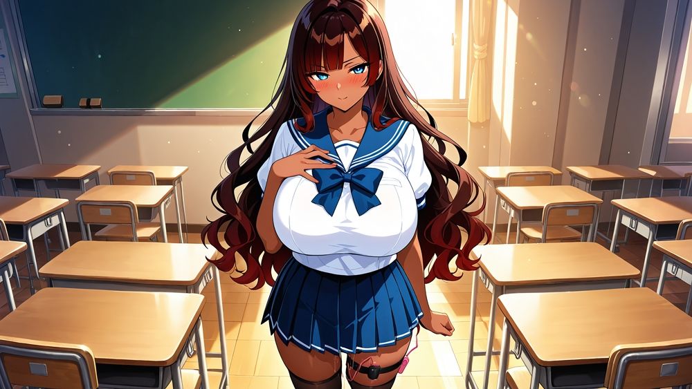 爆乳薄紫髪＆褐色グラドルが媚薬で種付け撮影会【450枚】【4K】 - サンプル画像 5