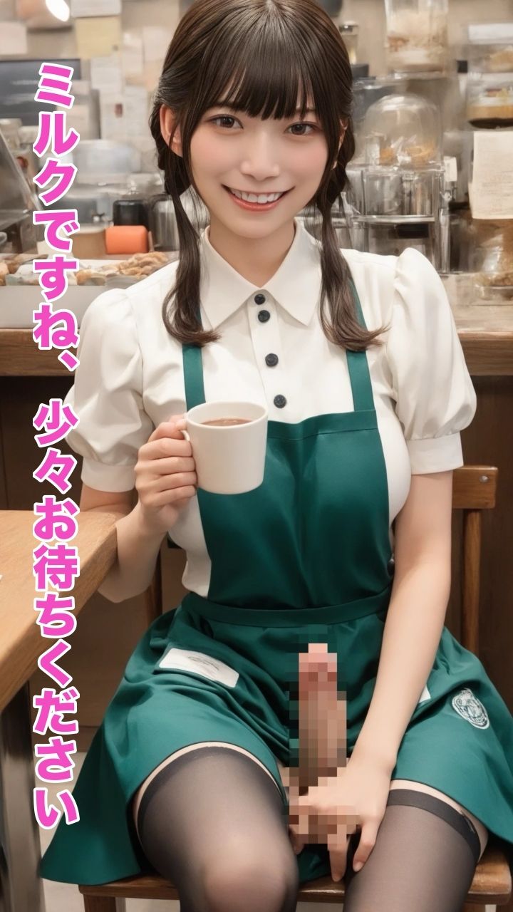 容器放尿  第二弾〈ふたなりカフェ店員さん〉 - サンプル画像 2