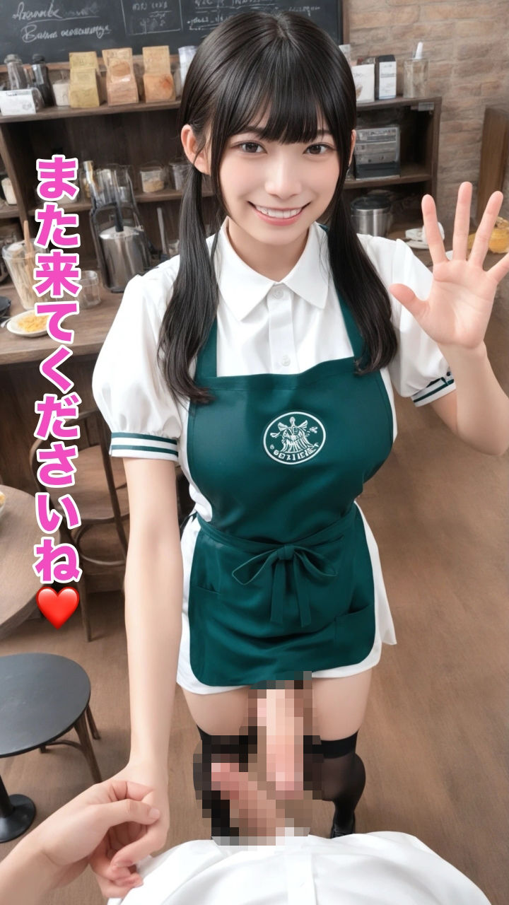 容器放尿  第二弾〈ふたなりカフェ店員さん〉 - サンプル画像 10