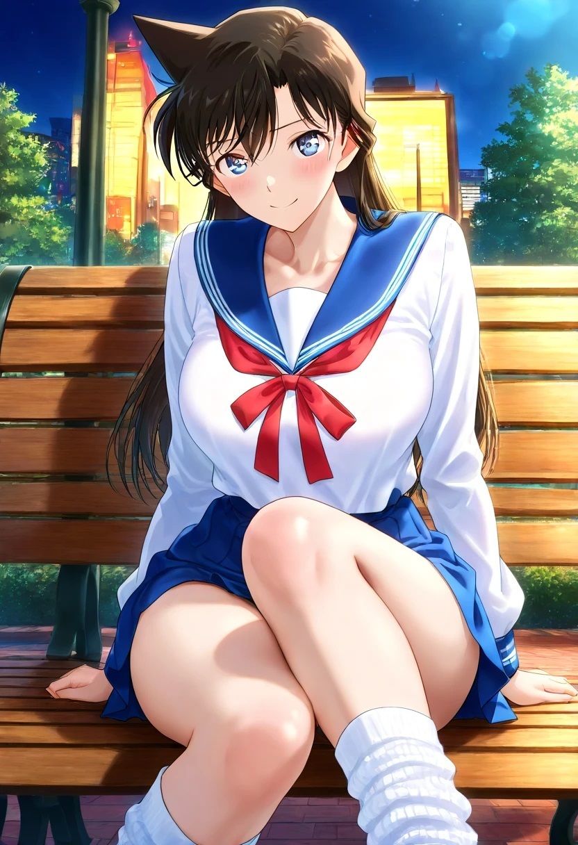 毛〇蘭  セーラー服とルーズソックスでえっち - サンプル画像 3