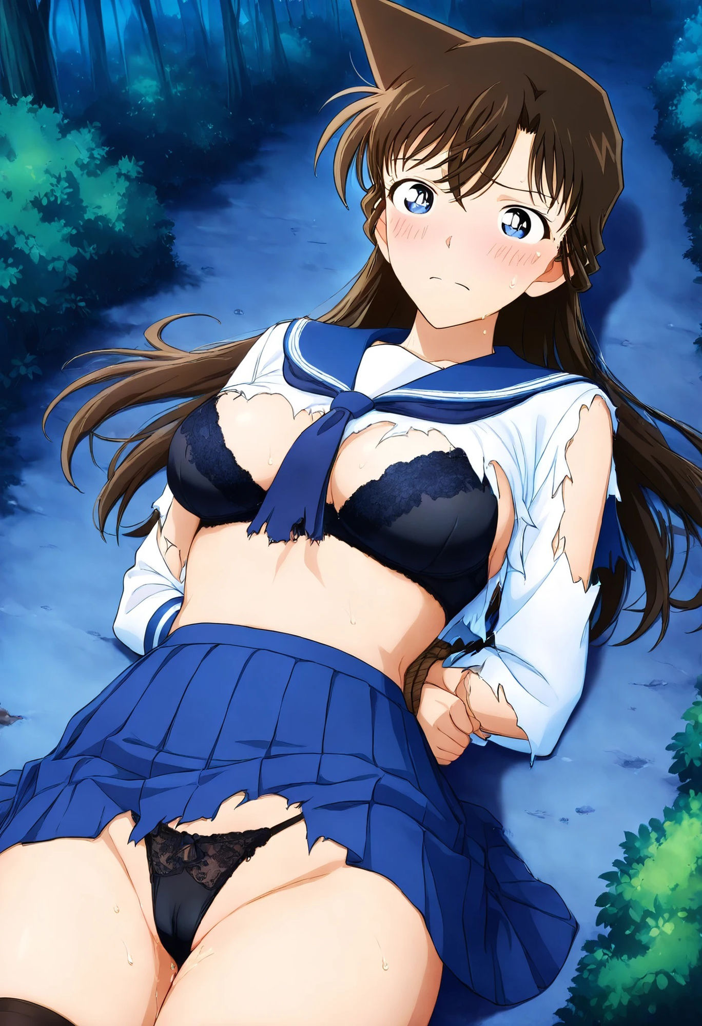 毛〇蘭  セーラー服きたら公園の茂みに連れていかれた。 - サンプル画像 5