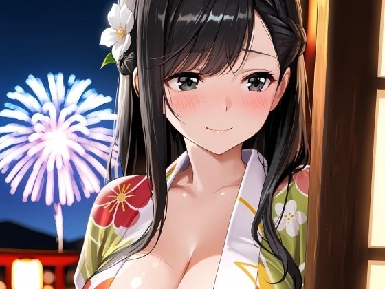 巨乳な彼女と浴衣デートしていたら我慢できず本気SEXしてしまう話。 - サンプル画像 1