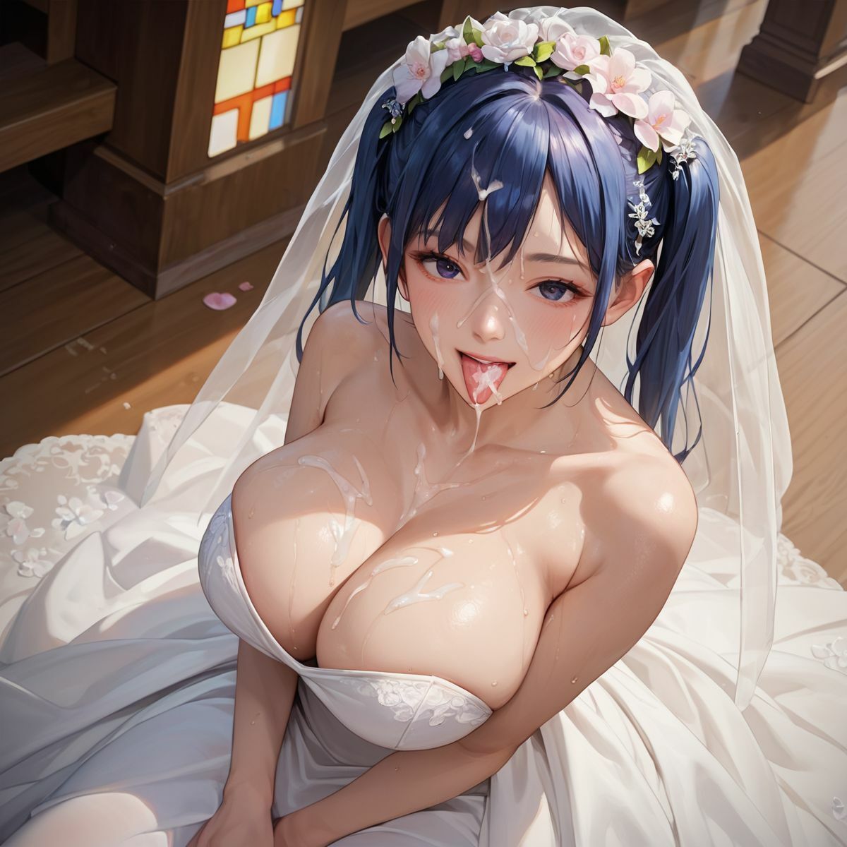 爆乳花嫁 誓いの中出しSEX8 - サンプル画像 8