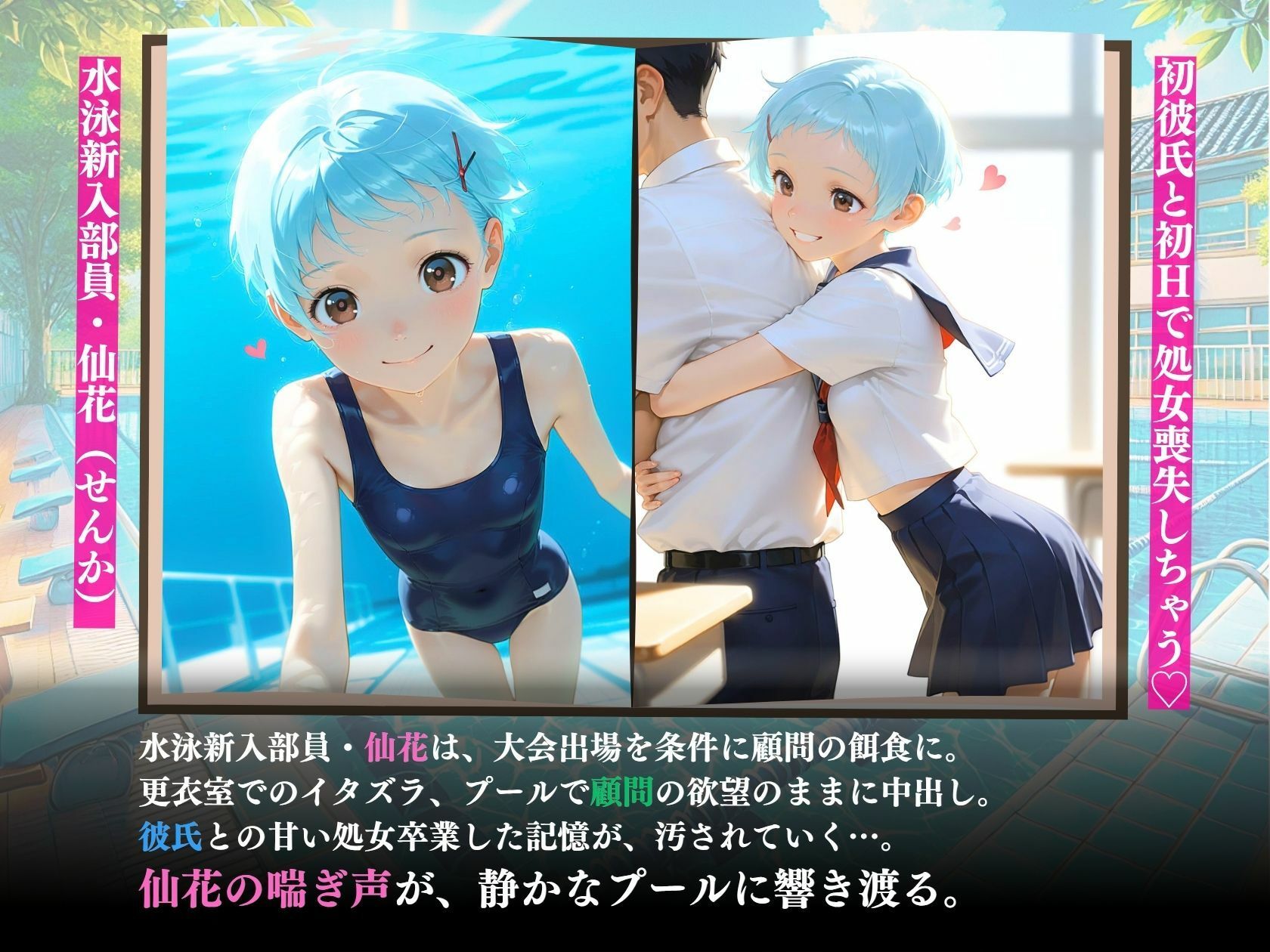 狙われたスク水処女新入部員「大会に出たいです」 - サンプル画像 1