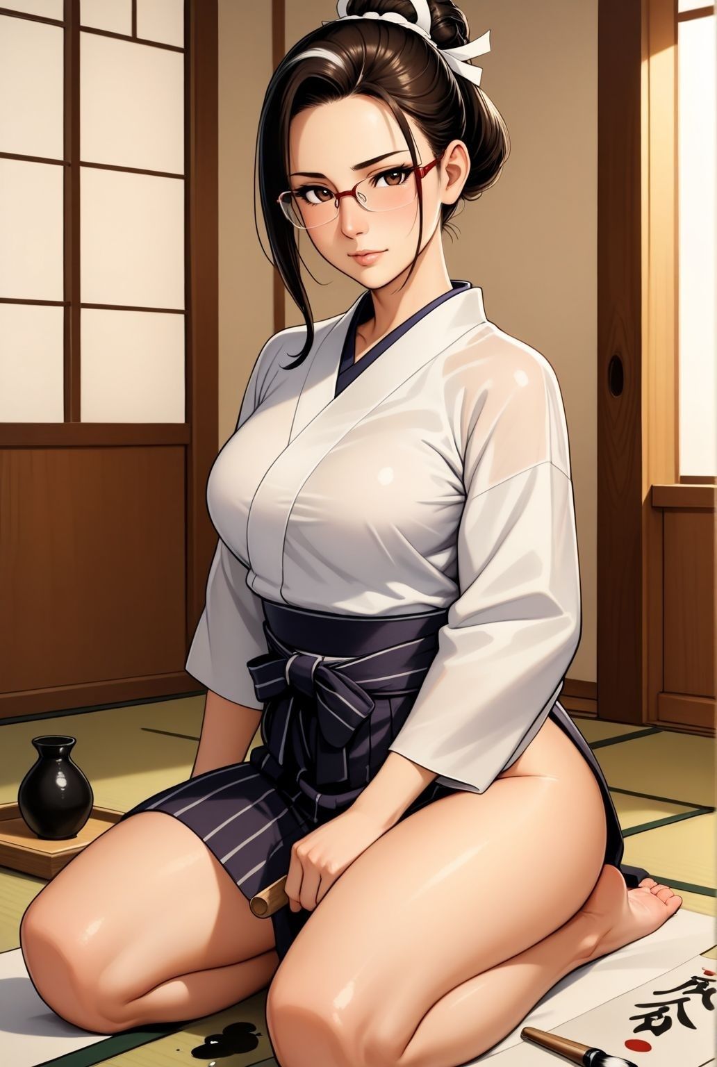 墨まみれの密会 〜若熟女、人妻教師と教室で二人きり〜 - サンプル画像 1