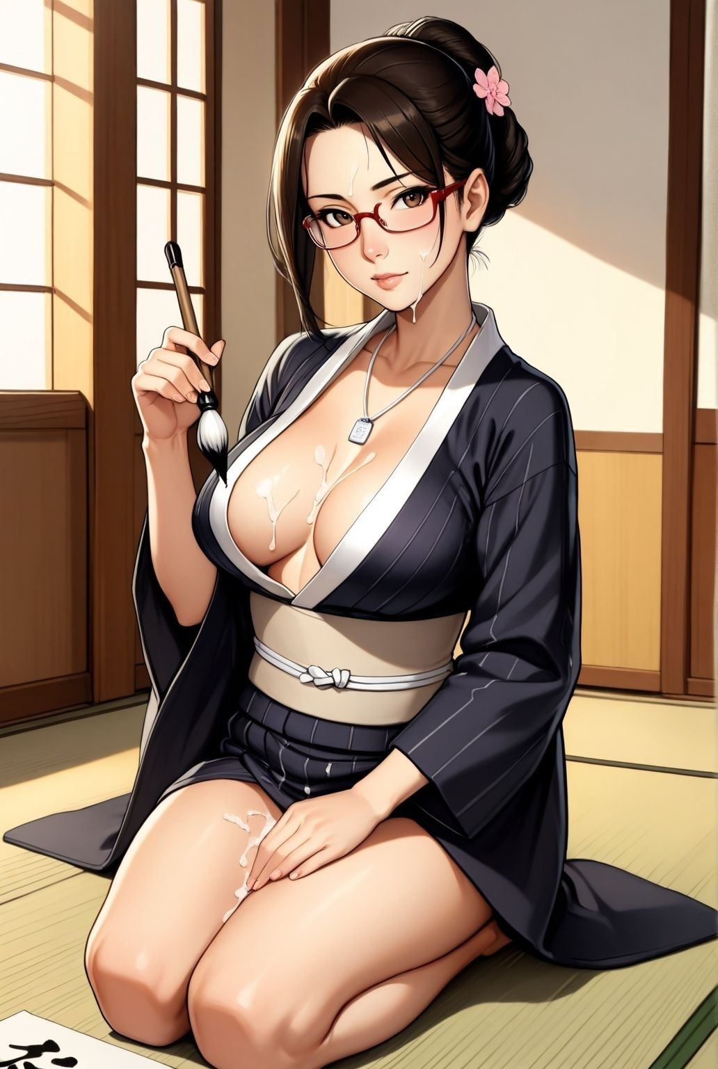 墨まみれの密会 〜若熟女、人妻教師と教室で二人きり〜 - サンプル画像 9