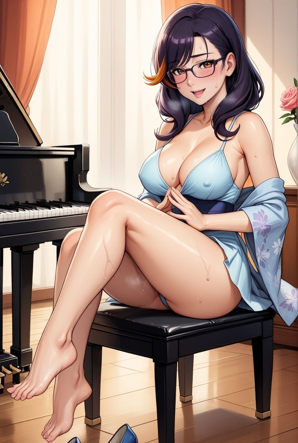 熟れた音色と裸足の誘惑 〜ピアノ室の若熟女人妻教師〜 - サンプル画像 2