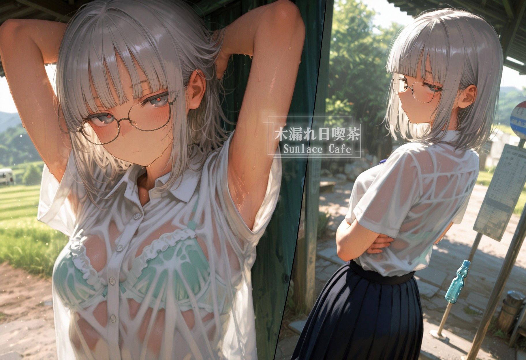 ひと夏、田舎のバス停と通り雨 -No One， No Time- vol.2 - サンプル画像 1