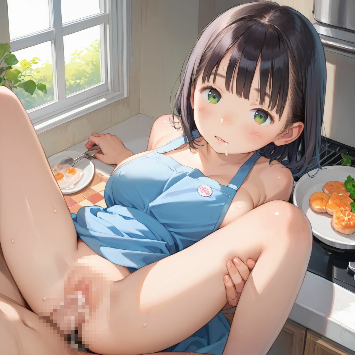 束縛//裸エプロンJKの誘惑っ！01 - サンプル画像 1