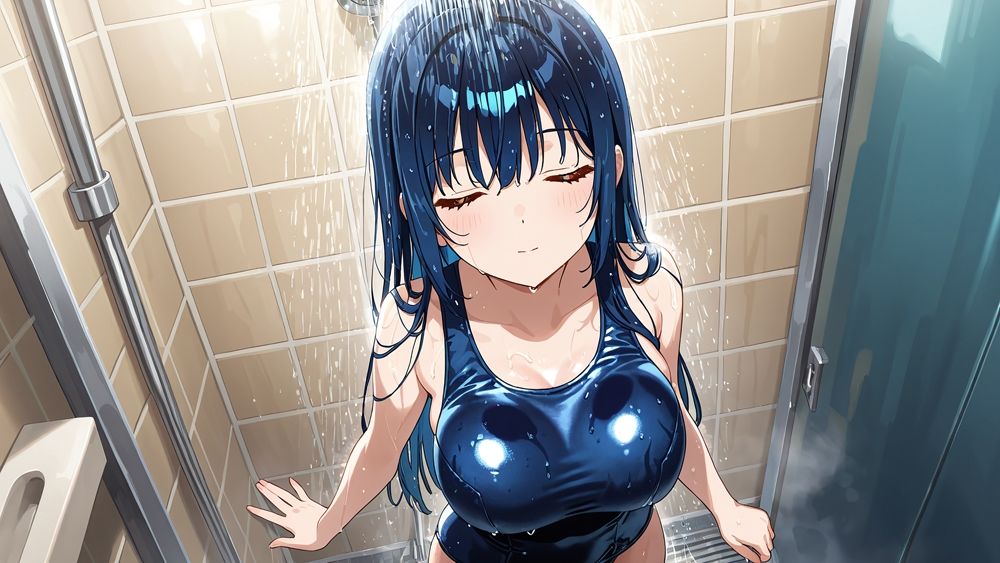 爆乳スク水美少女2人と教師の蜜月プールタイム【4K】 - サンプル画像 7